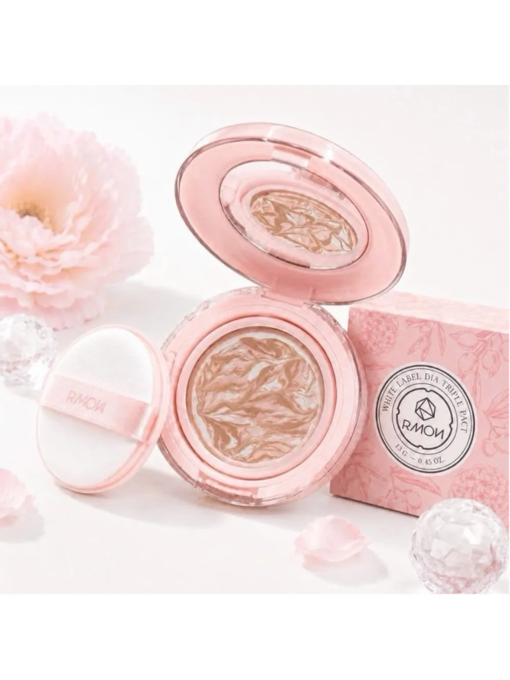RMON WHITE LABEL DIA TRIPLE PACT #21 Neutral Beige SPF50+/PA++++ K-beauty